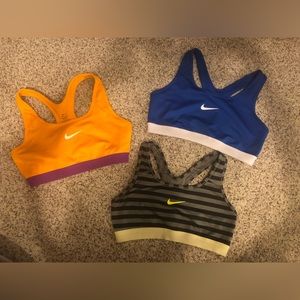 Set of 3 Nike Dri Fit sports bras